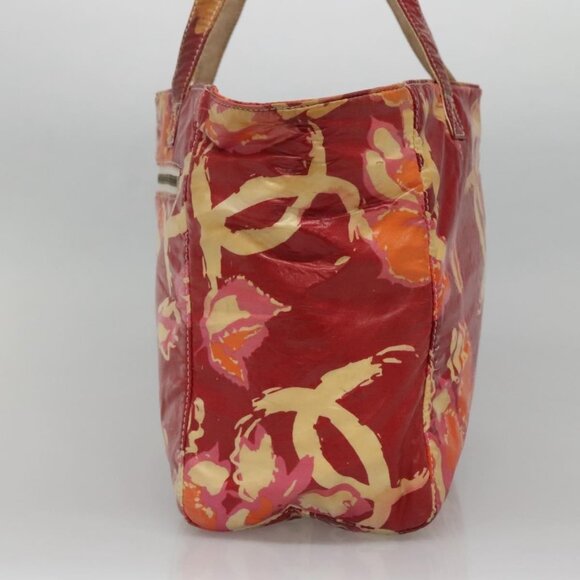 CHANEL High Summer Tote Bag Vinyl Red Silver CC Auth - Picture 4 of 16